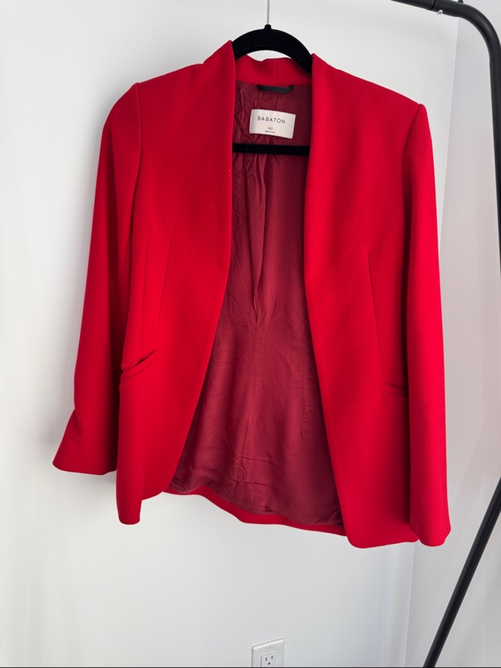 Babaton Vibrant Red Open-Front Blazer